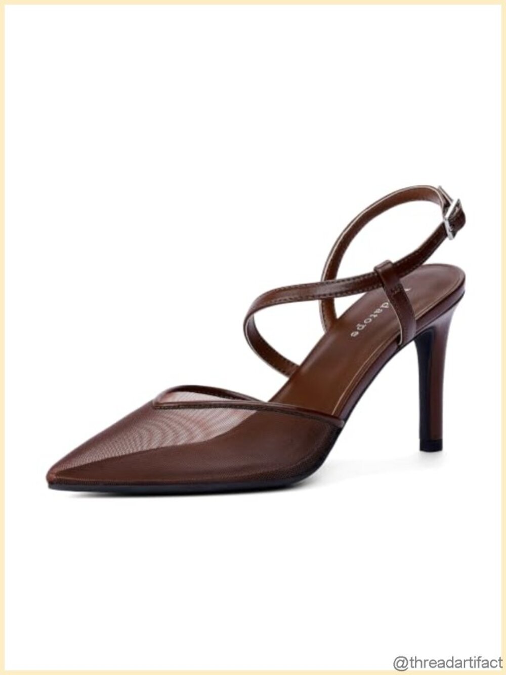 Faux Leather Closed Toe Slingback Pumps with Ankle Strap